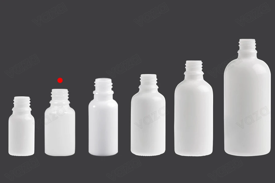 Flacon en verre pour huiles essentielles blanc de 15ml avec bouchon PP18-photo_groupe