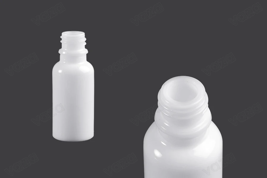 Flacon en verre blanc pour huiles essentielles 20 ml avec bec verseur PP18-photo_produit