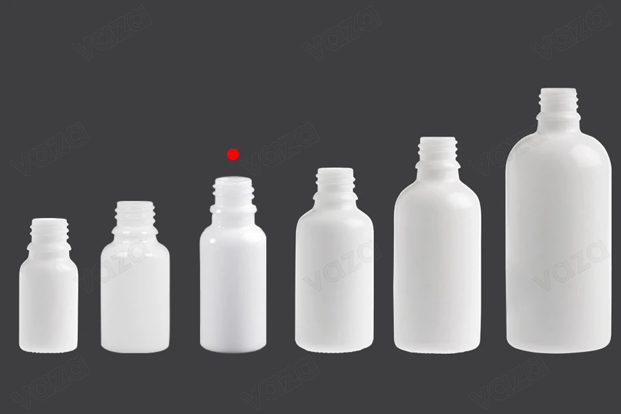 Flacon en verre blanc pour huiles essentielles 20 ml avec bec verseur PP18-photo_groupe