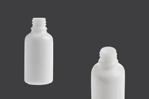 Glass bottle for essential oils - white - 30 ml with mouth PP 18-1