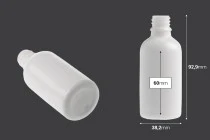 Γυάλινο μπουκαλάκι για αιθέρια έλαια 50 ml λευκό με στόμιο PP18 Γυάλινο μπουκαλάκι για αιθέρια έλαια 50 ml λευκό με στόμιο PP18