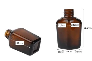 Μπουκαλάκι 20 ml για αιθέρια έλαια γυάλινο, καραμελέ (PP18)-2
