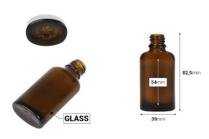 30ml oval shaped amber glass bottle for essential oils with PP18 finish-2