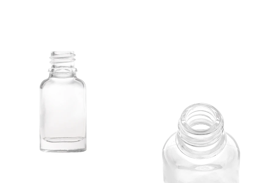 Μπουκαλάκι 10 ml για αιθέρια έλαια γυάλινο, διάφανο σε οβάλ σχήμα (PP18)