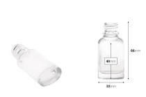Μπουκαλάκι 10 ml για αιθέρια έλαια γυάλινο, διάφανο σε οβάλ σχήμα (PP18)
