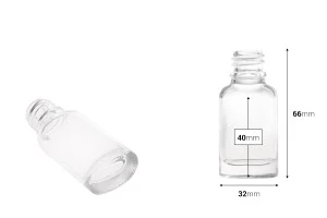 10ml Flasche für ätherische Öle aus Glas, transparent in ovaler Form (PP18)-2