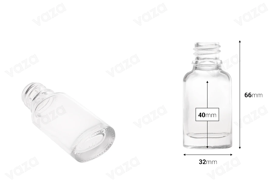 Μπουκαλάκι 10 ml για αιθέρια έλαια γυάλινο, διάφανο σε οβάλ σχήμα (PP18)-εικόνα_διαστάσεις