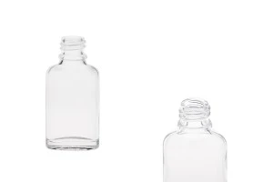 Μπουκαλάκι 20 ml για αιθέρια έλαια γυάλινο, διάφανο σε οβάλ σχήμα (PP18)-1