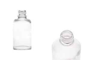 Μπουκαλάκι 30 ml για αιθέρια έλαια γυάλινο, διάφανο σε οβάλ σχήμα (PP18)-1
