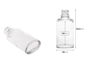Μπουκαλάκι 30 ml για αιθέρια έλαια γυάλινο, διάφανο σε οβάλ σχήμα (PP18)-2