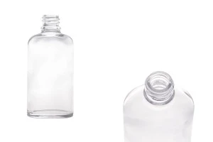 Μπουκαλάκι 50 ml για αιθέρια έλαια γυάλινο, διάφανο σε οβάλ σχήμα (PP18)-1