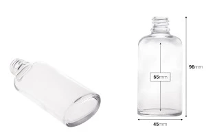 Μπουκαλάκι 50 ml για αιθέρια έλαια γυάλινο, διάφανο σε οβάλ σχήμα (PP18)-2
