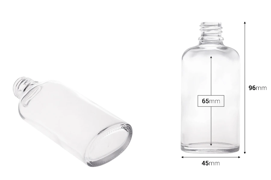 Μπουκαλάκι 50 ml για αιθέρια έλαια γυάλινο, διάφανο σε οβάλ σχήμα (PP18) Μπουκαλάκι 50 ml για αιθέρια έλαια γυάλινο, διάφανο σε οβάλ σχήμα (PP18)