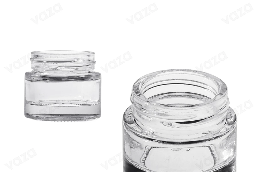 Vaso in vetro trasparente per crema da 10 ml - senza coperchio-immagine_prodotto