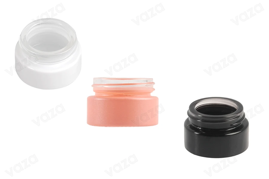 Βαζάκι γυάλινο για κρέμα 5 ml σε διάφορα χρώματα - χωρίς καπάκι Βαζάκι γυάλινο για κρέμα 5 ml σε διάφορα χρώματα - χωρίς καπάκι-εικόνα_προϊοντική