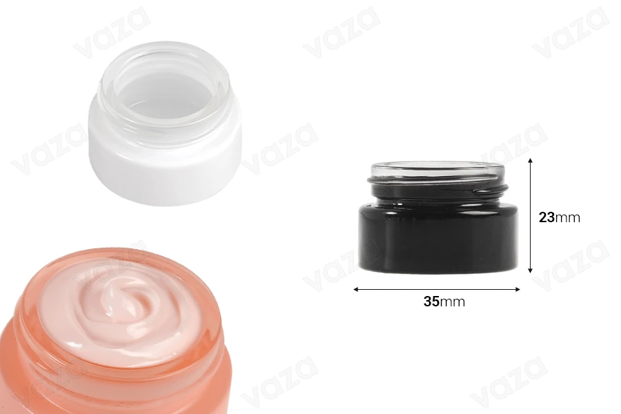 Βαζάκι γυάλινο για κρέμα 5 ml σε διάφορα χρώματα - χωρίς καπάκι Βαζάκι γυάλινο για κρέμα 5 ml σε διάφορα χρώματα - χωρίς καπάκι-εικόνα_διαστάσεις