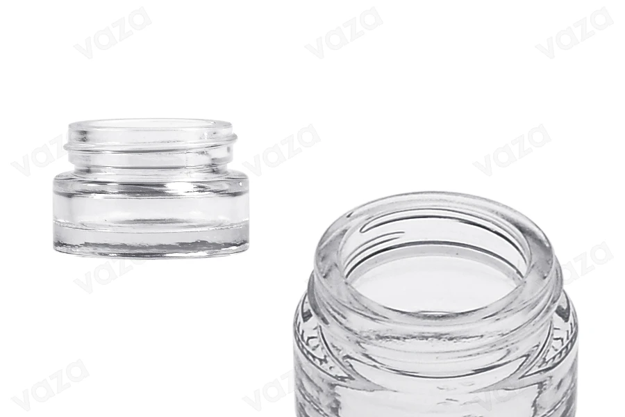 Βαζάκι γυάλινο διάφανο για κρέμα 5 ml - χωρίς καπάκι-εικόνα_προϊοντική
