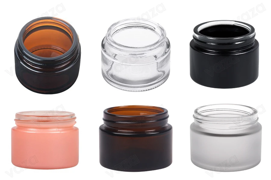 Pot pour crème en verre 50ml en différentes couleurs - sans couvercle-photo_produit