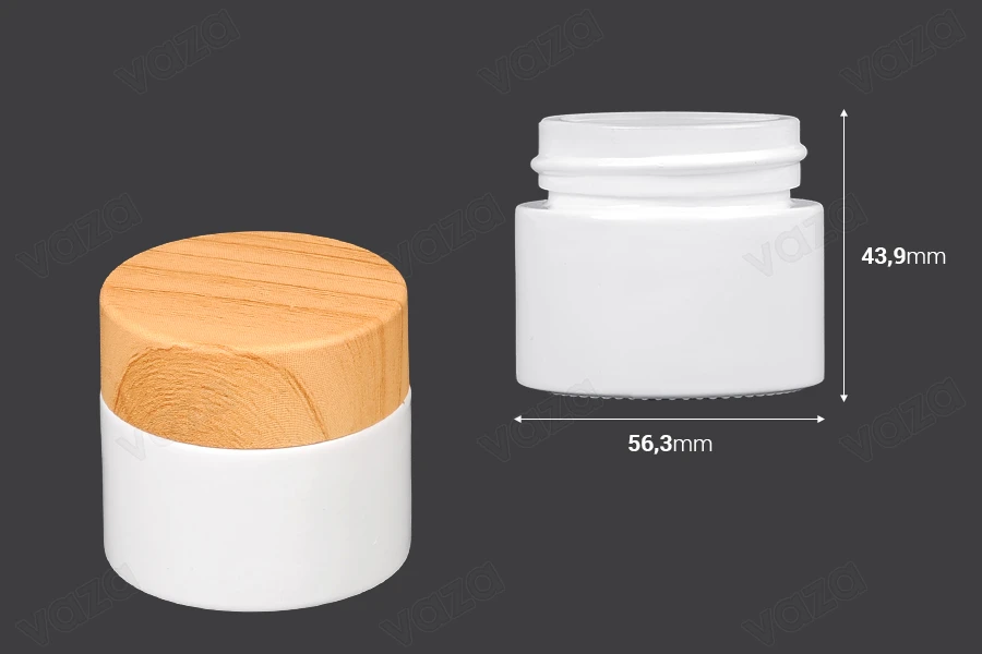Kavanoz qelqi për krem 50 ml në ngjyrë të bardhë - pa kapak-imazh_dimensione