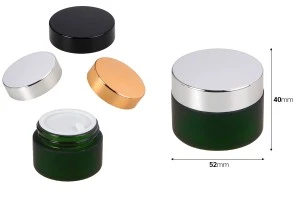 Glas 30ml grüner Sandstrahl mit Plastikdichtung in der Vase und im Deckel-2