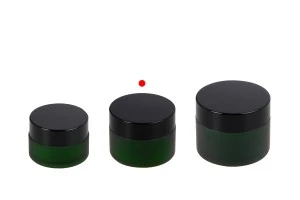Glas 30ml grüner Sandstrahl mit Plastikdichtung in der Vase und im Deckel-3