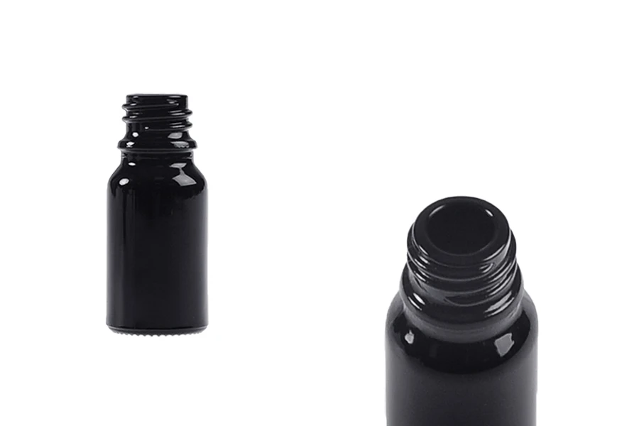 Flacon en verre noir pour huiles essentielles 10 ml avec bec verseur PP18