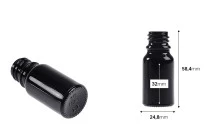 Flacon en verre noir pour huiles essentielles 10 ml avec bec verseur PP18