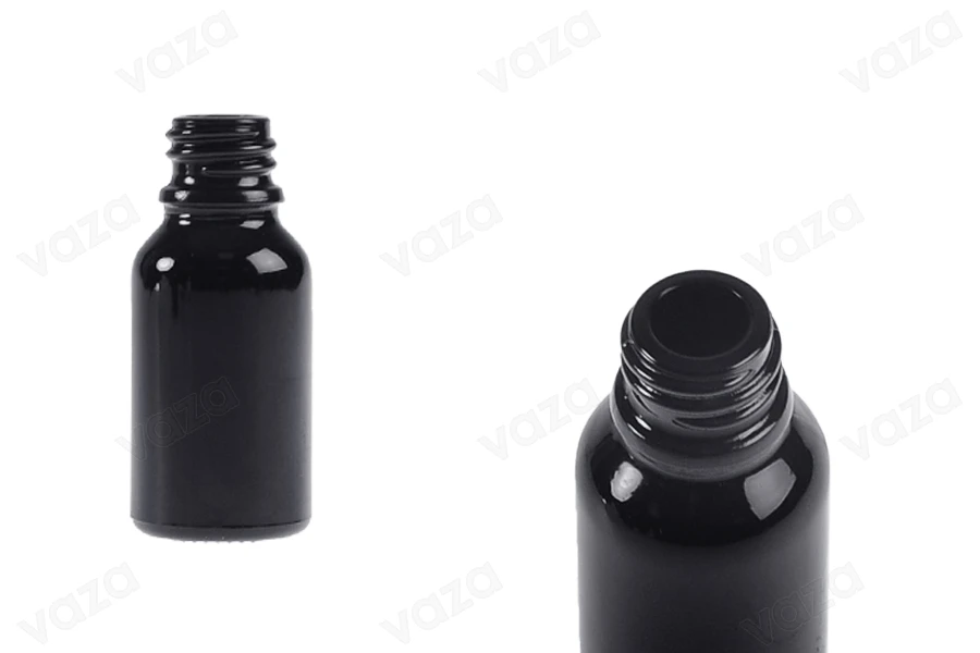 Flacon en verre noir pour huiles essentielles 15 ml avec bec verseur PP18-photo_produit