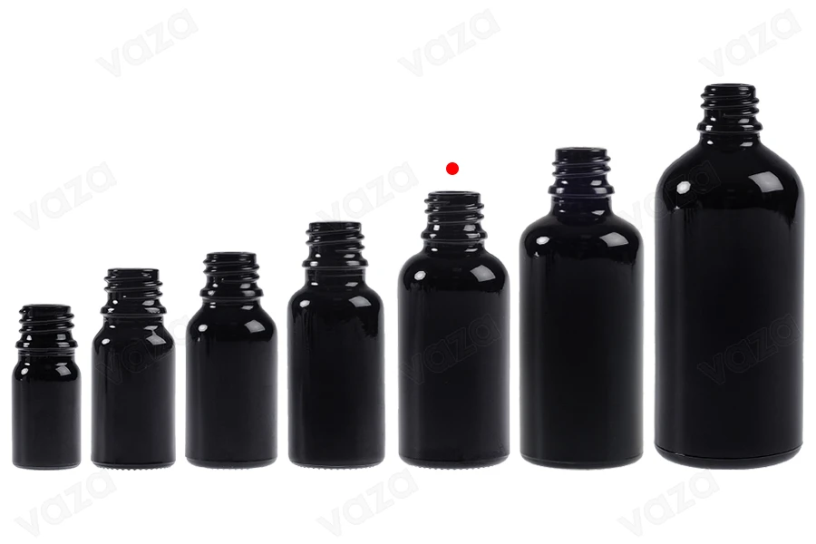 Schwarze Glasflasche für ätherische Öle 30ml mit PP18-Auslauf Schwarze Glasflasche für ätherische Öle 30ml mit PP18-Auslauf-bildgruppe