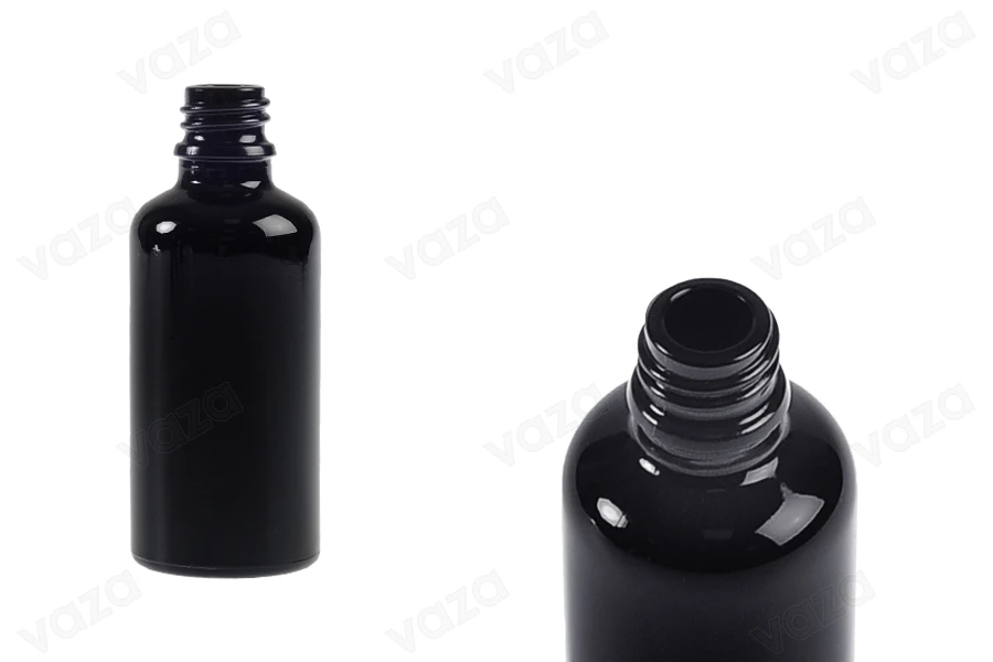 Shishe qelqi e zezë për vajra esencialë 50 ml me grykë PP18.-imazh_produkt