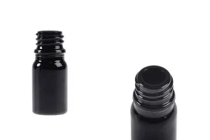 Γυάλινο μαύρο μπουκαλάκι για αιθέρια έλαια 5 ml με στόμιο PP18-1