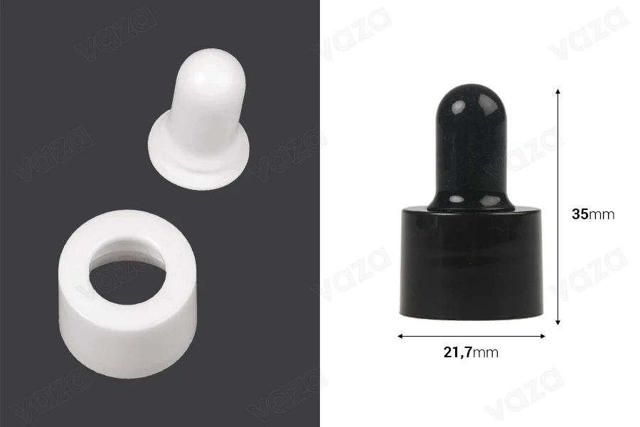 Ensemble anneau et sucette en plastique pour compte-gouttes et becs verseurs PP18-photo_dimensions