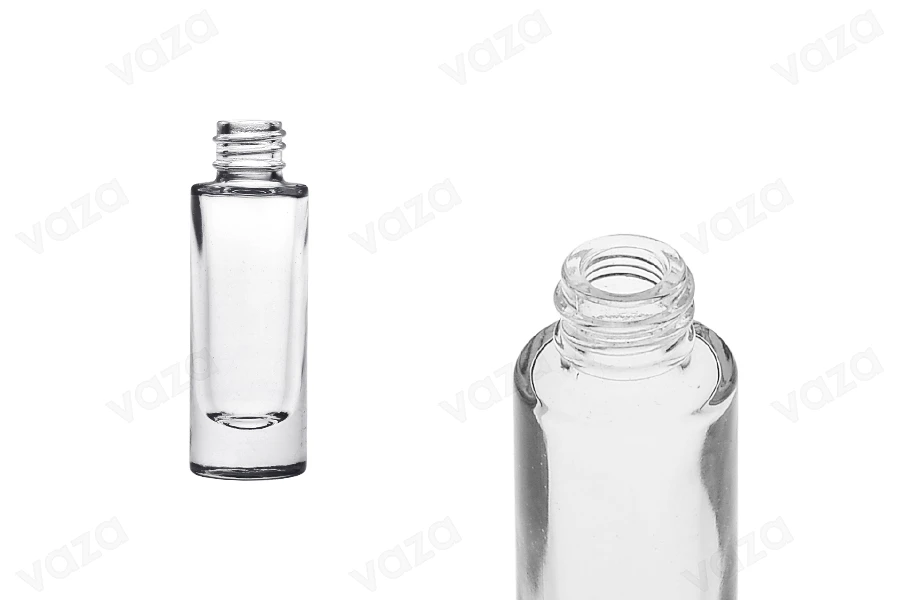 Bottiglia cilindrica in vetro da 15 ml trasparente con beccuccio PP18-immagine_prodotto