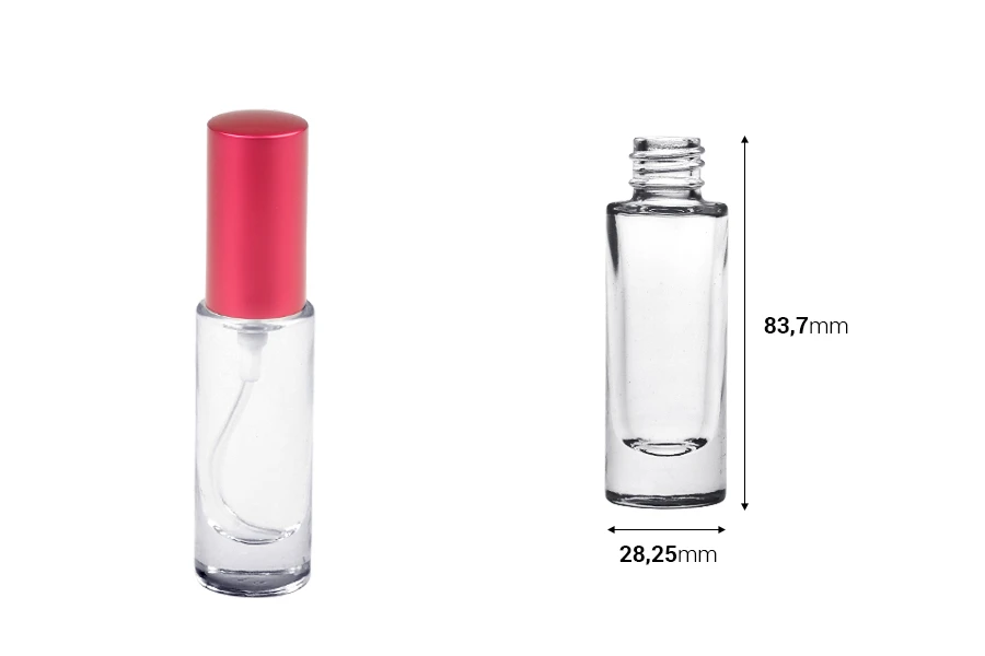 Γυάλινο κυλινδρικό μπουκάλι 15 ml διάφανο με στόμιο PP18 Γυάλινο κυλινδρικό μπουκάλι 15 ml διάφανο με στόμιο PP18