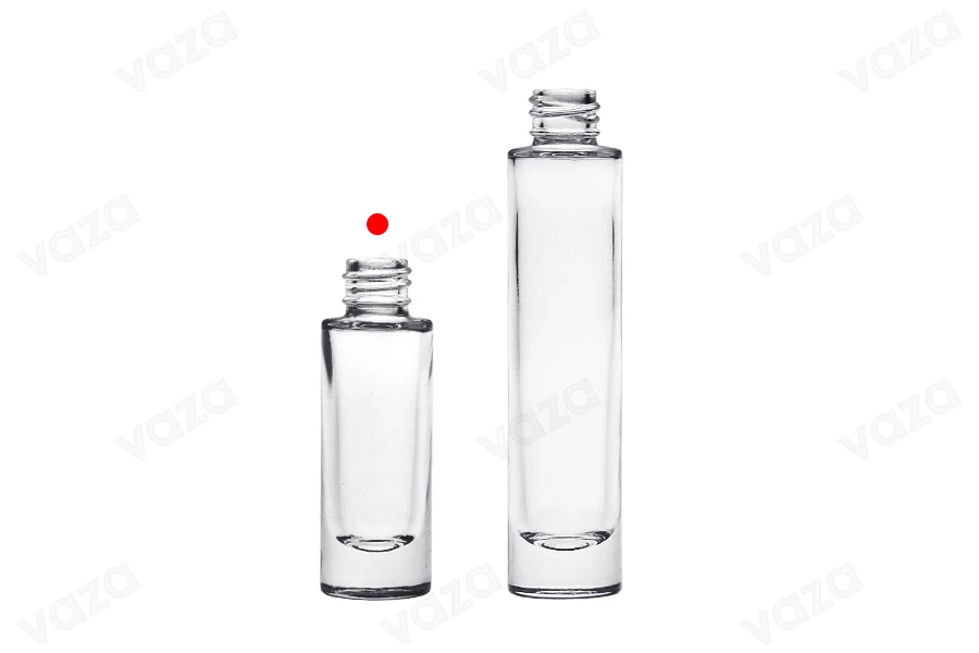 Bottiglia cilindrica in vetro da 15 ml trasparente con beccuccio PP18-gruppo_immagini