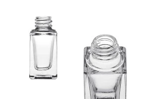 10 ml-Klarglasflasche in rechteckiger Form mit PP18-Auslauf-1