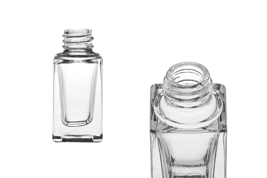 Γυάλινο μπουκάλι 10 ml διάφανο σε ορθογώνιο σχήμα με στόμιο PP18 Γυάλινο μπουκάλι 10 ml διάφανο σε ορθογώνιο σχήμα με στόμιο PP18