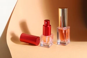 Flacon en verre transparent en forme de cube de 5 ml avec bec verseur PP18-3