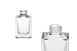Γυάλινο μπουκαλάκι 15 ml διάφανο σε ορθογώνιο σχήμα με στόμιο PP18-1
