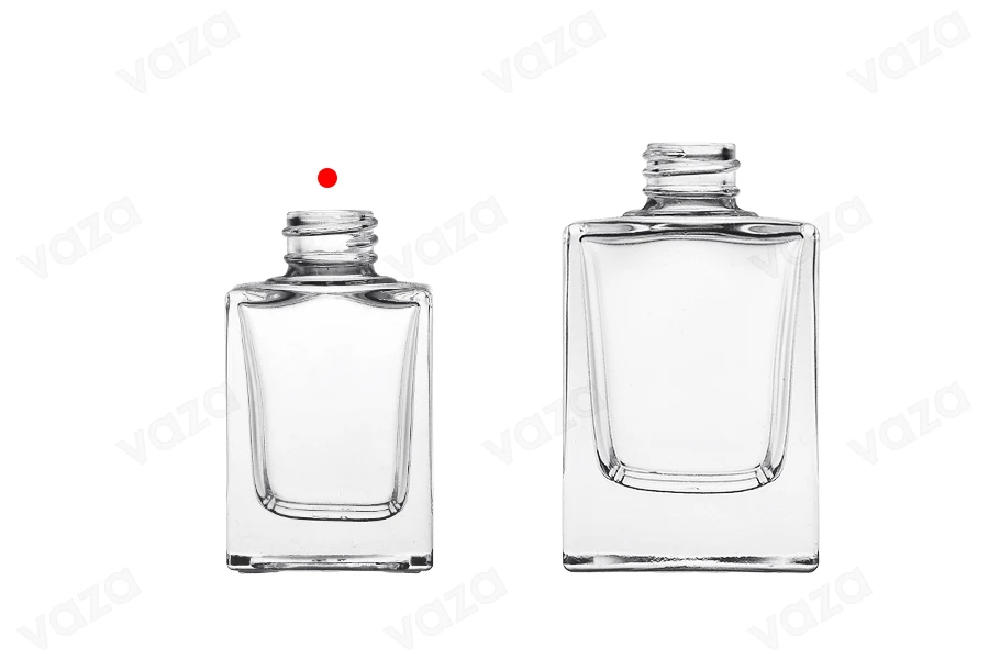 Glass bottle 15 ml transparent in a rectangular shape with PP18 spout-image_group