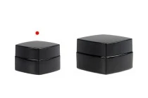 Barattolo di vetro quadrato di lusso da 20 ml di colore nero per crema con coperchio e sigillo in plastica Barattolo di vetro quadrato di lusso da 20 ml di colore nero per crema con coperchio e sigillo in plastica