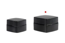Barattolo di vetro quadrato di lusso da 50 ml di colore nero per crema con coperchio e sigillo in plastica