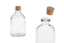 Γυάλινο μπουκαλάκι 55 ml διάφανο με φυσικό κωνικό φελλό - 12 τμχ Γυάλινο μπουκαλάκι 55 ml διάφανο με φυσικό κωνικό φελλό - 12 τμχ