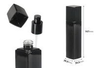 Flacon en verre noir de luxe de 100 ml avec pompe à crème et bouchon Flacon en verre noir de luxe de 100 ml avec pompe à crème et bouchon
