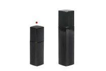 Flacon en verre noir de luxe de 40 ml avec pompe à crème et bouchon