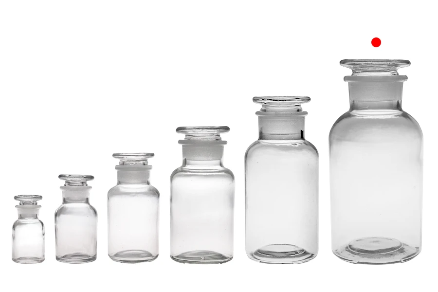 Μπουκάλι φαρμακείου 1000 ml διάφανο με γυάλινο καπάκι