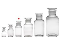 Flacon pharmacie 125 ml transparent avec bouchon en verre