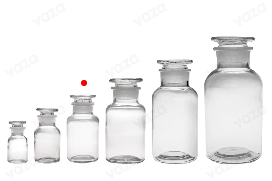 Μπουκάλι φαρμακείου 125 ml διάφανο με γυάλινο καπάκι-εικόνα_σύνθεση
