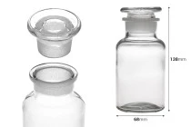 Μπουκάλι φαρμακείου 250 ml διάφανο με γυάλινο καπάκι