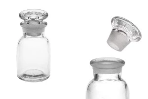 Flacon pharmacie 30 ml transparent avec bouchon en verre-1